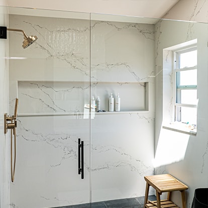 A bright marble shower